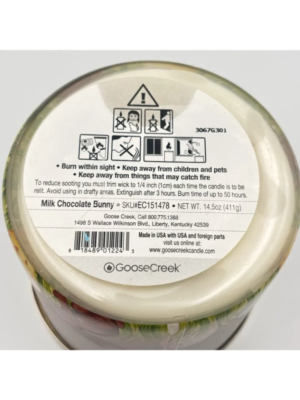 Goose Creek Milk Chocolate Bunny 3 Wick Jar Jar Candle 14.5 oz Easter Gourmand